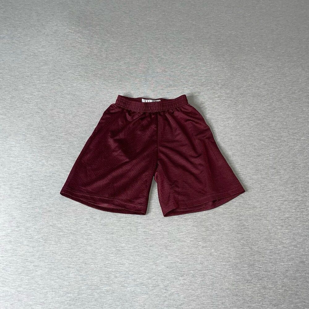 Sport-Tek Boy's Burgundy Micro-Mesh Uniform Gym Shorts